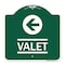 Signmission Designer Series Sign-Valet Left Arrow, Green & White Aluminum Sign, 18" x 18", GW-1818-22771 A-DES-GW-1818-22771 - alternate 1